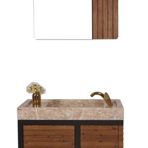 روشویی السا(2تکه) پرتقالی عسلی کابین مشکی سایز 40*80 DLW