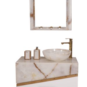 روشویی مهکام سفید با کابین سفید سایز 40*70 DLW