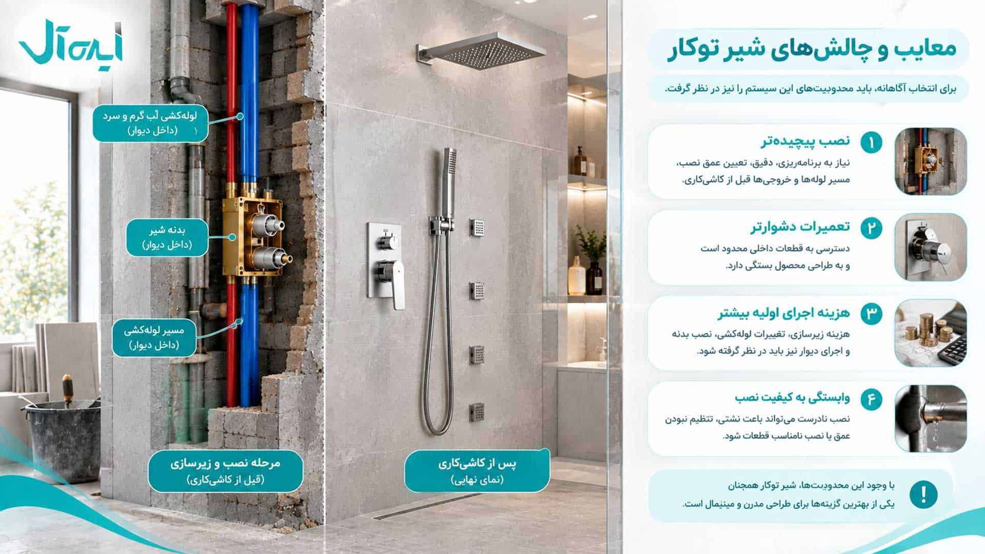 معایب شیر توکار