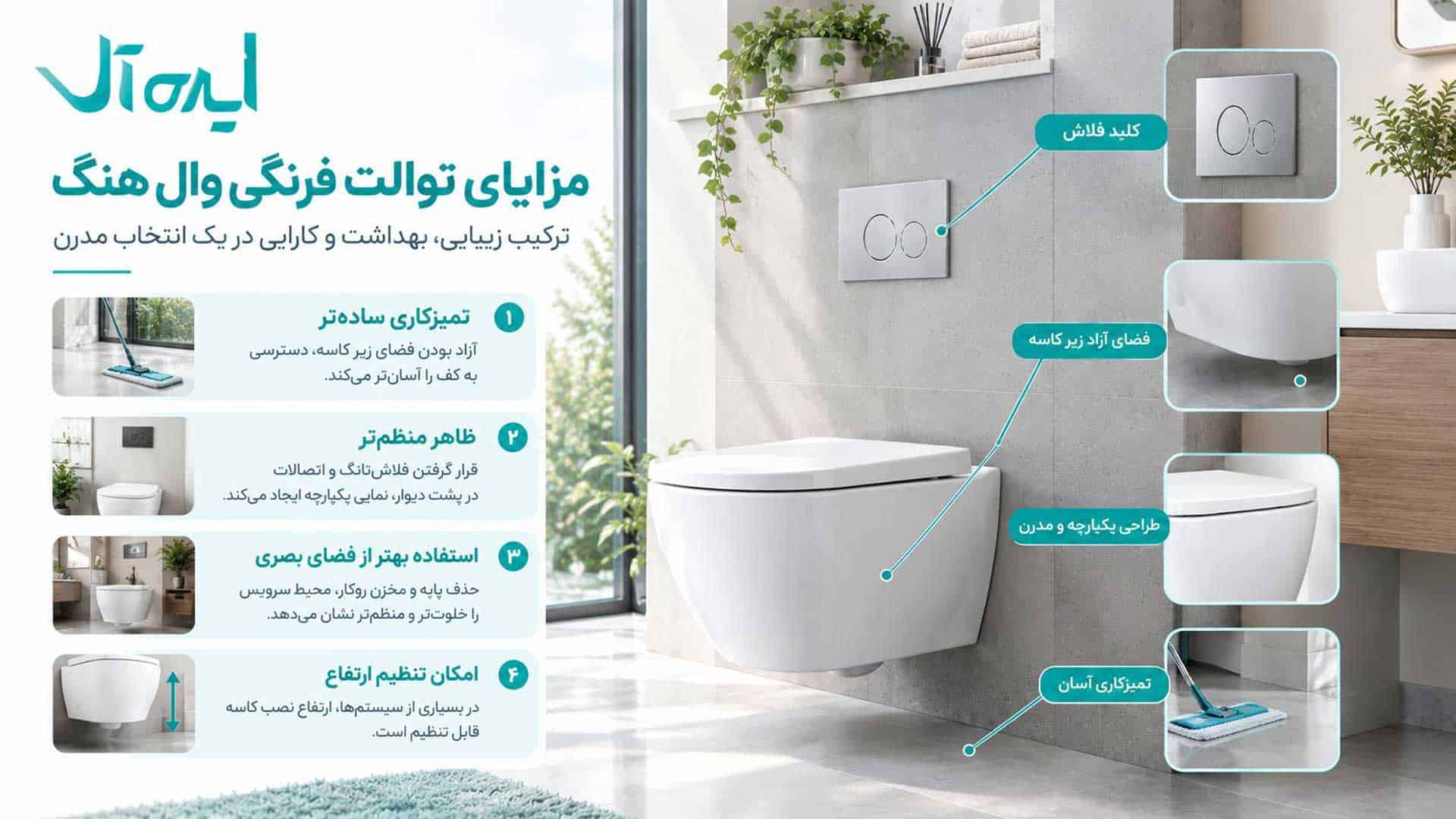 مزایای توالت فرنگی وال هنگ