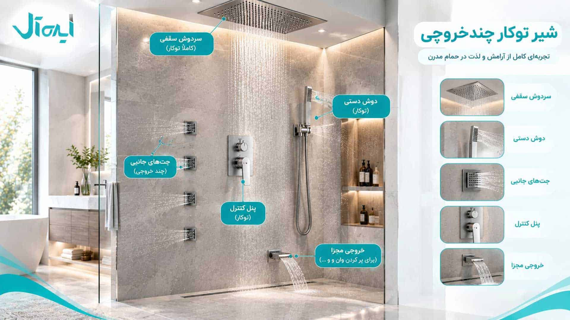 شیر توکار چند خروجی