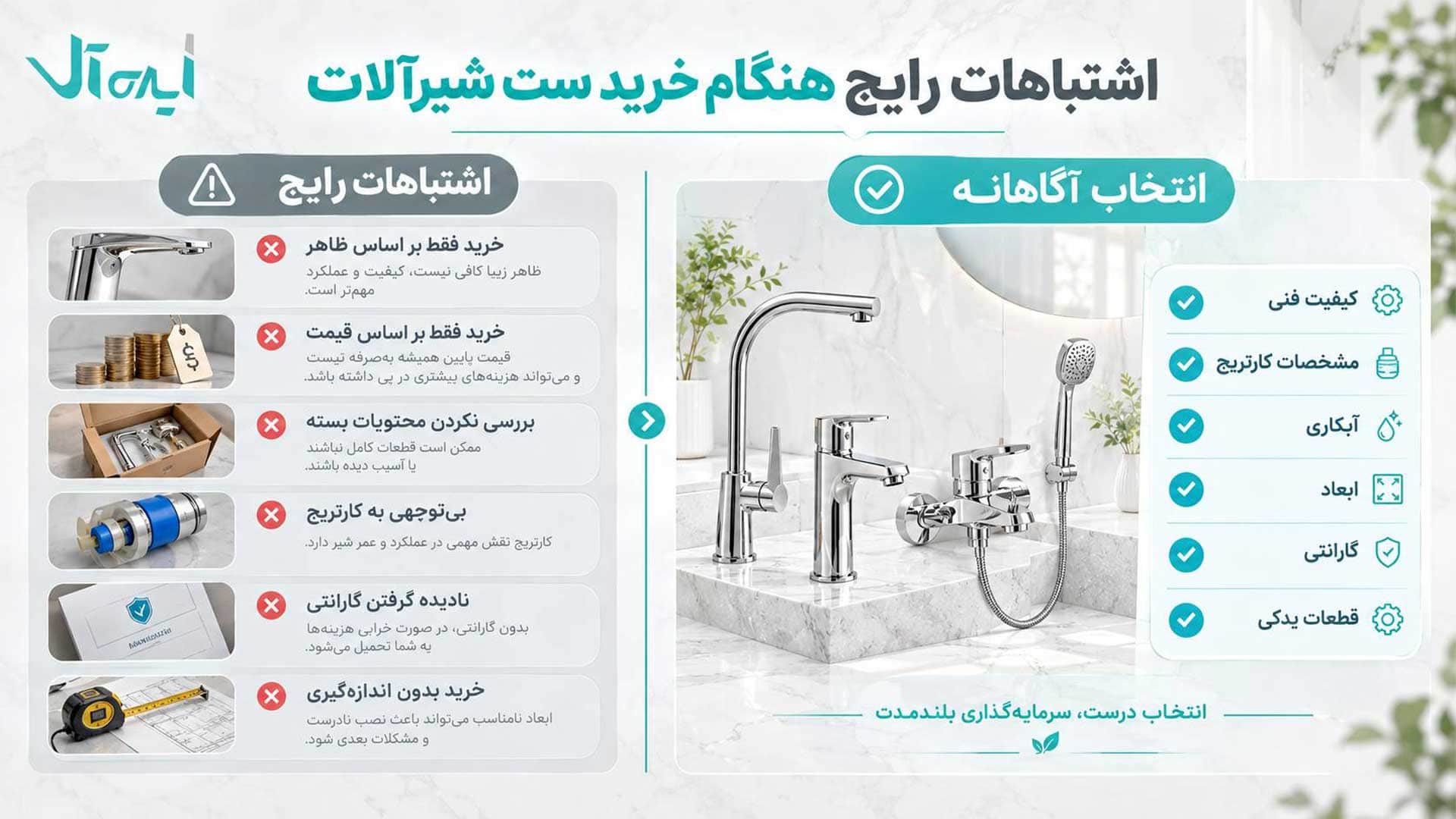 اشتباهات رایج خرید شیرآلات