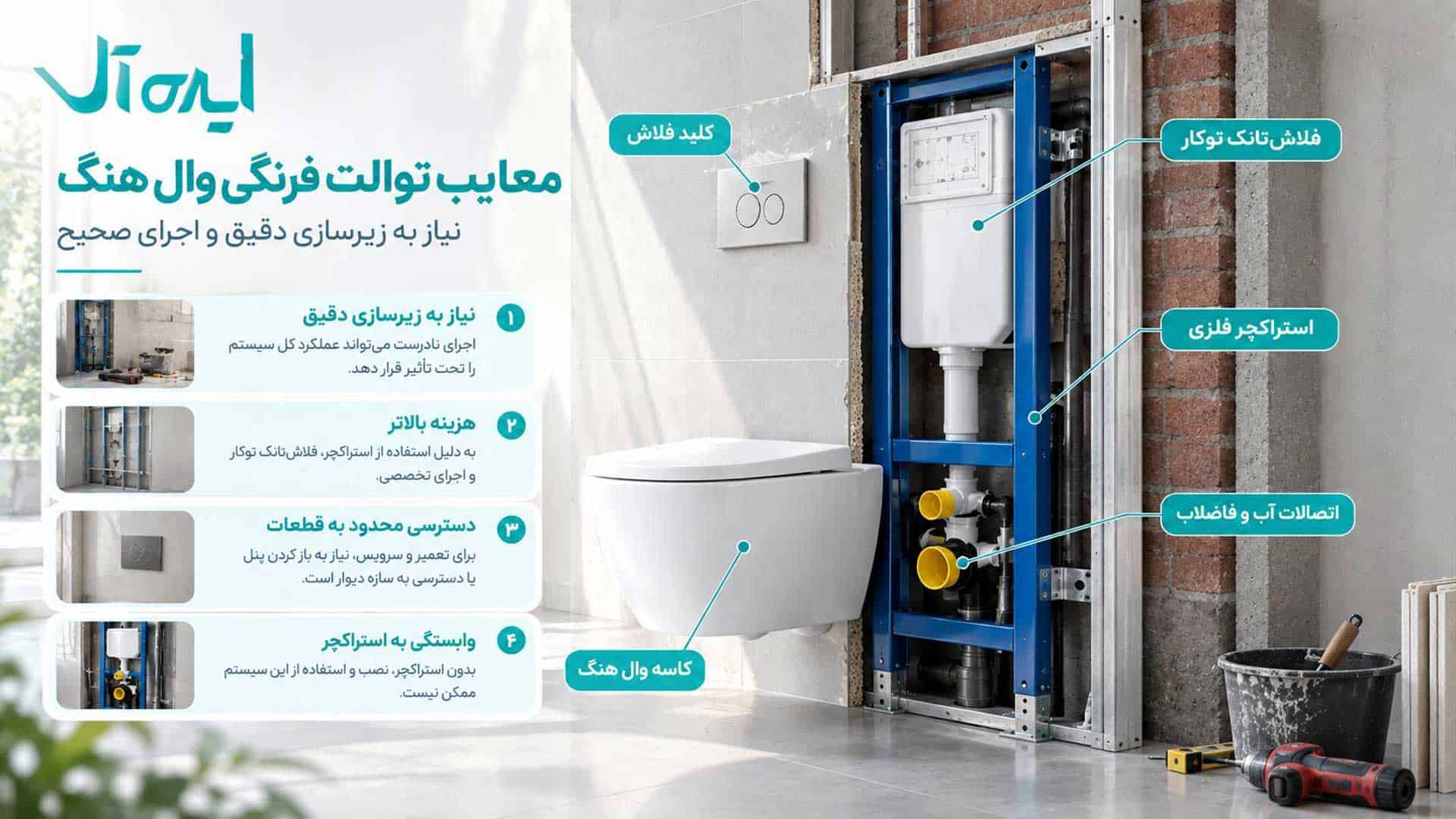 معایب توالت فرنگی وال هنگ