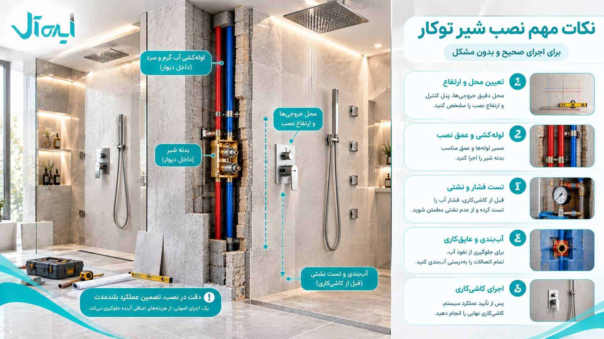 نکات مهم نصب شیر توکار