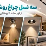 سه نسل چراغ روشنایی از لامپ قدیمی و هالوژن تا چراغ توکار