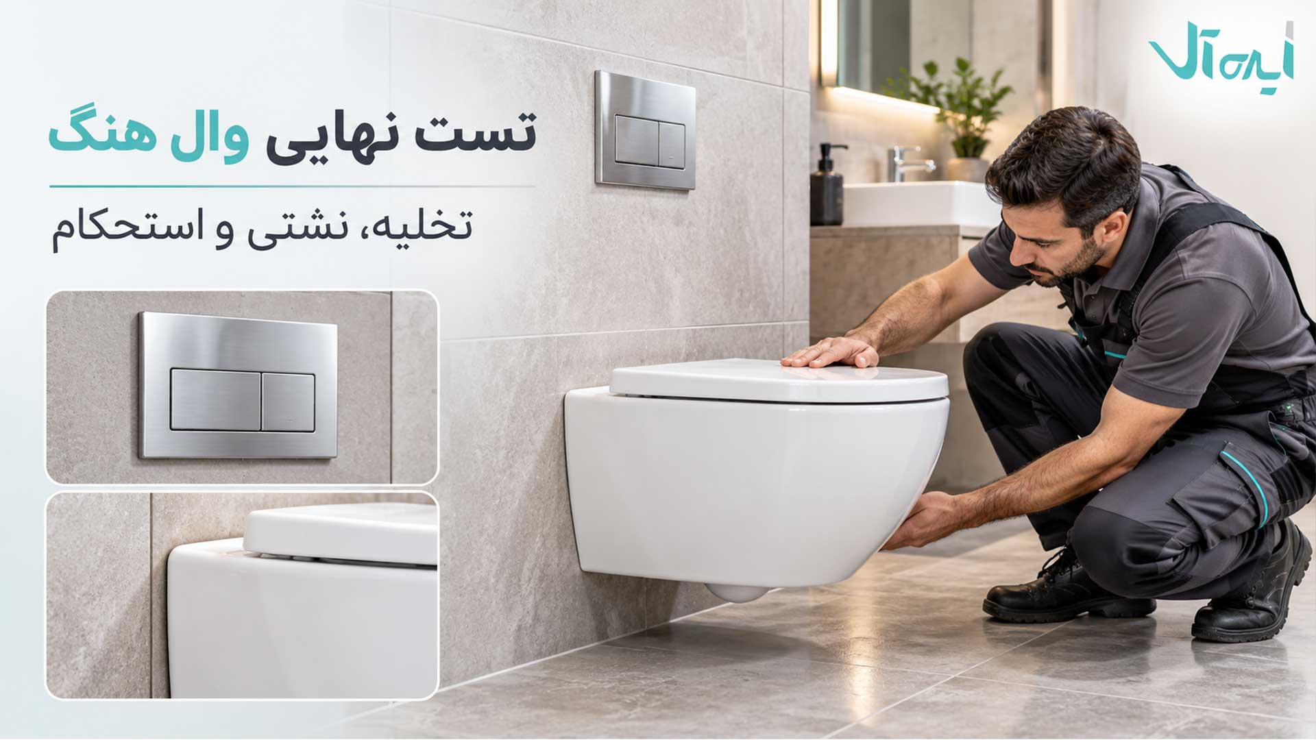 بررسی استحکام، نشتی و عملکرد تخلیه پس از نصب توالت فرنگی وال هنگ